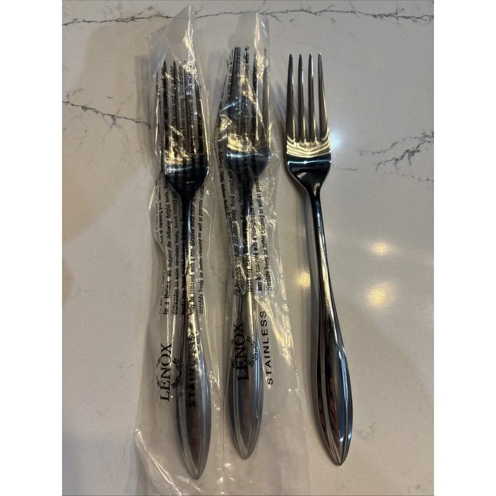Lenox SCULPT Stainless Glossy Flatware Set Of  3 Dinner Forks 8